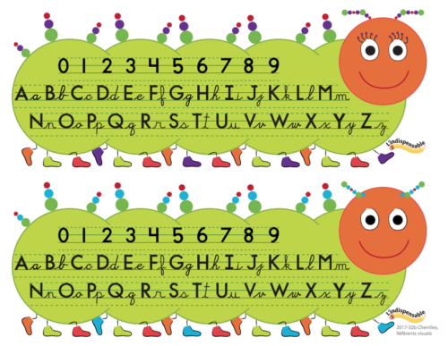 Chenille Trottoir alphabet cursif
